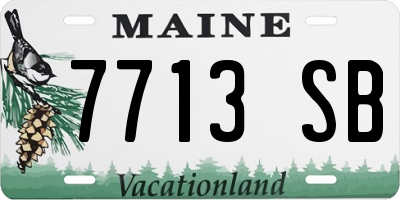 ME license plate 7713SB