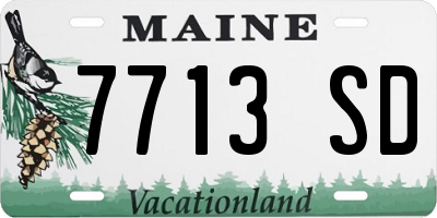 ME license plate 7713SD