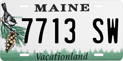 ME license plate 7713SW