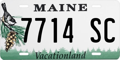 ME license plate 7714SC