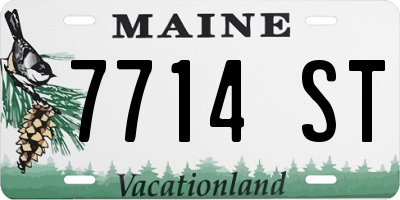 ME license plate 7714ST