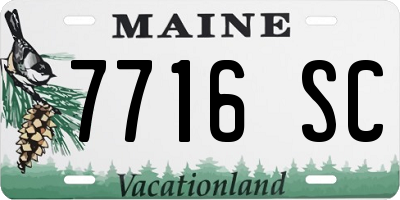 ME license plate 7716SC