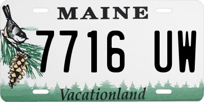 ME license plate 7716UW