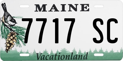 ME license plate 7717SC