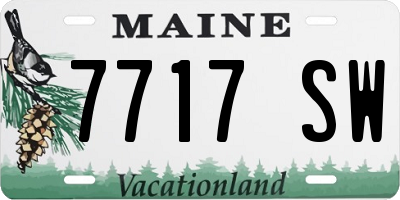 ME license plate 7717SW