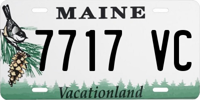 ME license plate 7717VC