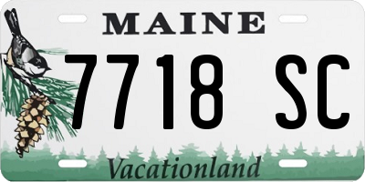 ME license plate 7718SC