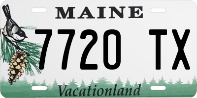 ME license plate 7720TX