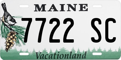 ME license plate 7722SC