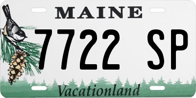 ME license plate 7722SP