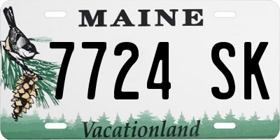 ME license plate 7724SK