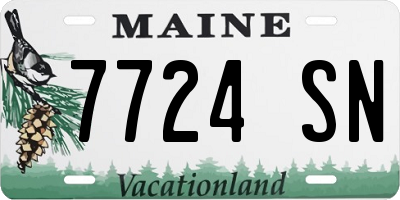 ME license plate 7724SN