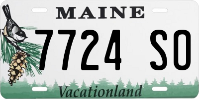ME license plate 7724SO