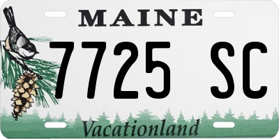 ME license plate 7725SC