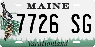ME license plate 7726SG