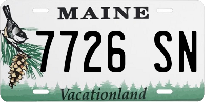 ME license plate 7726SN