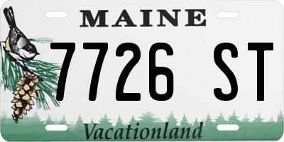 ME license plate 7726ST