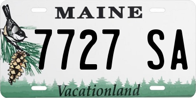 ME license plate 7727SA