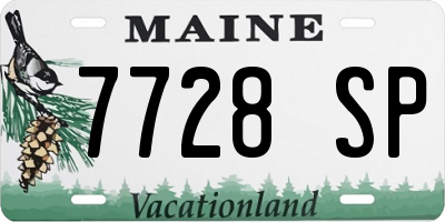 ME license plate 7728SP