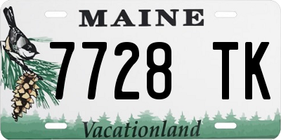 ME license plate 7728TK