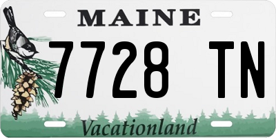 ME license plate 7728TN