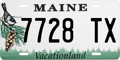 ME license plate 7728TX