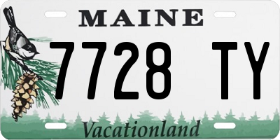 ME license plate 7728TY