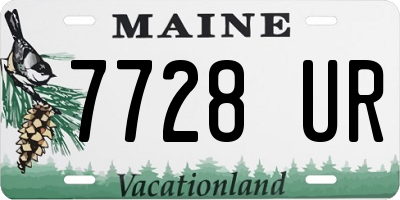 ME license plate 7728UR