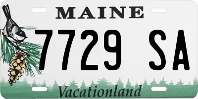 ME license plate 7729SA