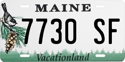 ME license plate 7730SF