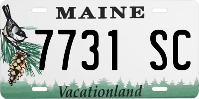 ME license plate 7731SC