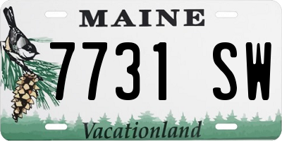 ME license plate 7731SW