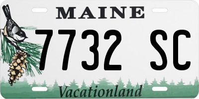 ME license plate 7732SC
