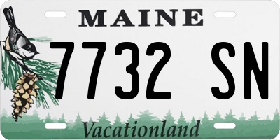 ME license plate 7732SN