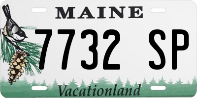 ME license plate 7732SP
