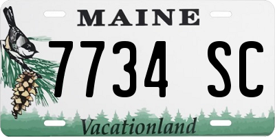 ME license plate 7734SC