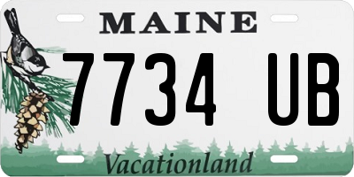 ME license plate 7734UB