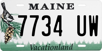 ME license plate 7734UW