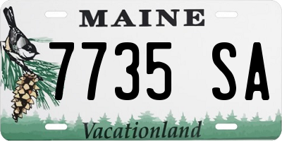 ME license plate 7735SA