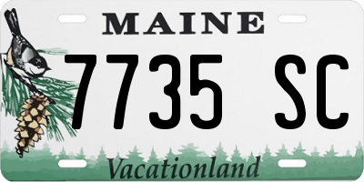 ME license plate 7735SC