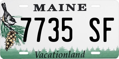 ME license plate 7735SF