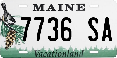 ME license plate 7736SA