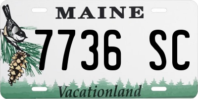 ME license plate 7736SC