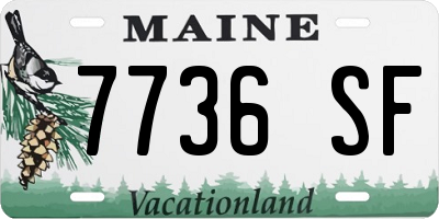 ME license plate 7736SF