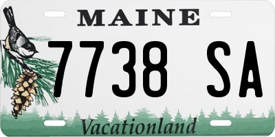 ME license plate 7738SA