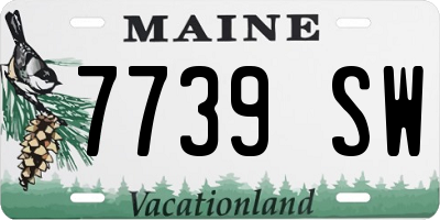 ME license plate 7739SW