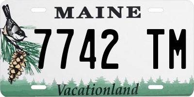 ME license plate 7742TM