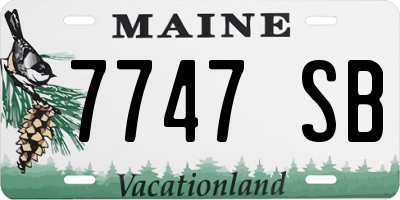 ME license plate 7747SB