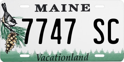 ME license plate 7747SC