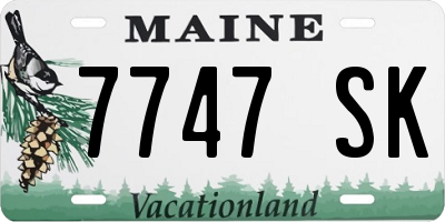ME license plate 7747SK